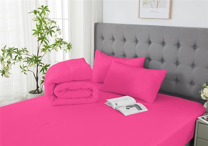3 Piece Solid Color All Season Bedding Comforter Set Microfiber Soft Lightweight Bedding Set for Kids Teens Adults Room Decor with 1 Comforter and 2 Pillowcases Queen - LeafyLoom