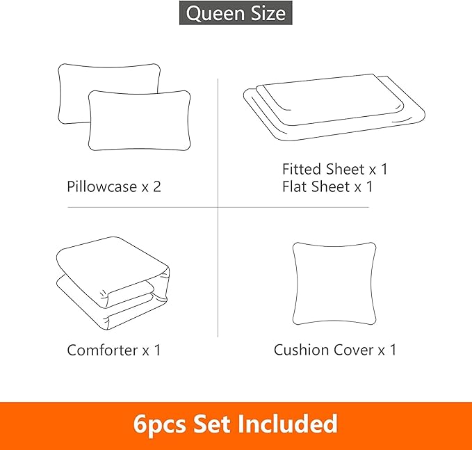 Kids Gaming Bedding Sets, 6 Piece Gamer Comforter Sets for Teens Boys Full Size for Bedroom Comforter Set Adult 3D Gamepad Microfiber Bedding Sets Fits All Season (Full Comforters Set) - LeafyLoom
