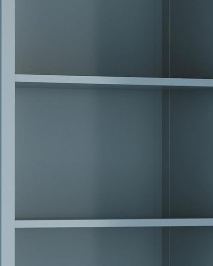 SIMPLIHOME Amherst SOLID WOOD 30 Inch Wide Transitional 5 Shelf Bookcase in French Blue, for The Living Room, Study Room and Office - LeafyLoom