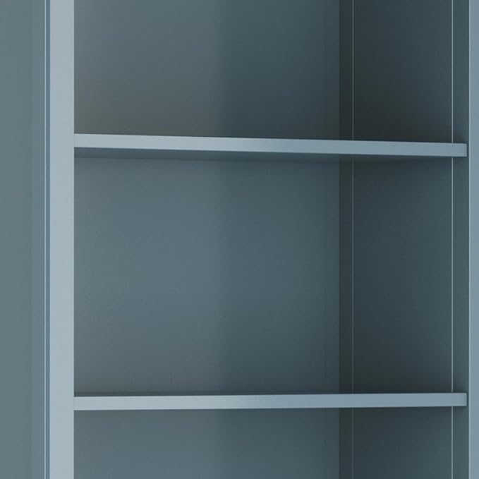 SIMPLIHOME Amherst SOLID WOOD 30 Inch Wide Transitional 5 Shelf Bookcase in French Blue, for The Living Room, Study Room and Office - LeafyLoom