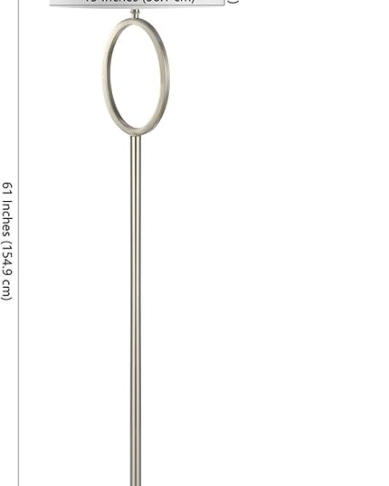 JONATHAN Y JYL1089C April 61" Metal Modern Contemporary LED Floor Lamp, Modern, Contemporary, Glam, Traditional, Office, Living Room, Family Room, Dining Room, Bedroom, Hallway, Foyer, Nickel - LeafyLoom