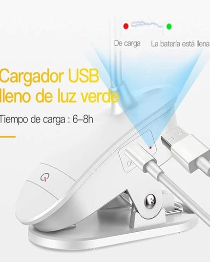 Clip on Lamp,Battery Powered Reading Lamp,Clip on Light for Bed Clip on Battery Light with 3 Brightness Level,USB Rechargeable, Reading Lamp - LeafyLoom