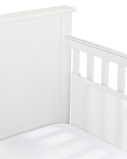 BreathableBaby Breathable Mesh Liner for Full-Size Cribs, Classic 3mm Mesh, White (Size 2FS Covers 2 Sides) - LeafyLoom