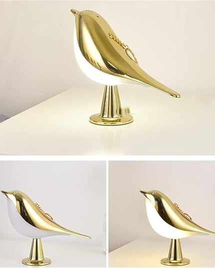 FUYUNXIN Bird Lamp Bedside Lamps - Rechargeable Cordless Table Lamp with 3 Color Temperatures and Touch Sensor - Perfect for Bedroom Nightstand (Gold) - LeafyLoom