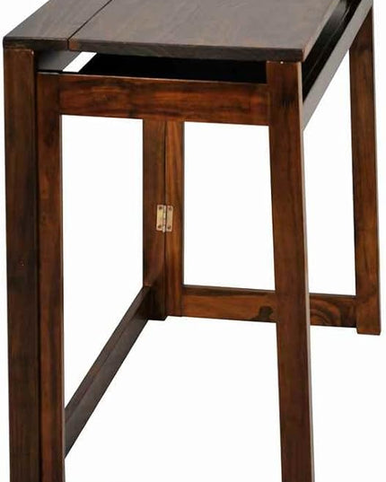 Casual Home Folding Desk with Pull-Out & USB Ports - LeafyLoom