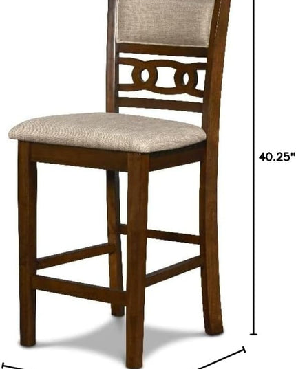 New Classic Furniture Gia Counter Chairs, Set of 2, Cherry Brown - LeafyLoom