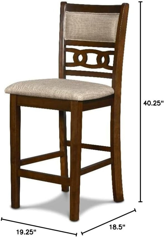 New Classic Furniture Gia Counter Chairs, Set of 2, Cherry Brown - LeafyLoom