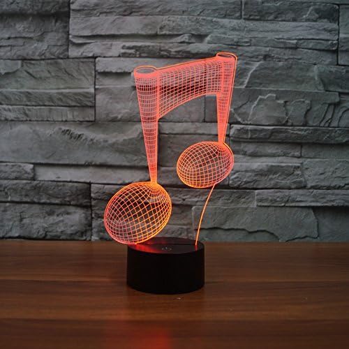 3D LED Modern Musical Note Night Light 3D LED USB 7 Color Change LED Table Lamp Xmas Toy Gift - LeafyLoom