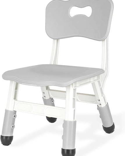 Kids Chair Height Adjustable Toddler Chair Max Load 220LBS Plastic Indoor Outdoor Chair for Children Age 1-6 School Home Daycare Use Grey - LeafyLoom