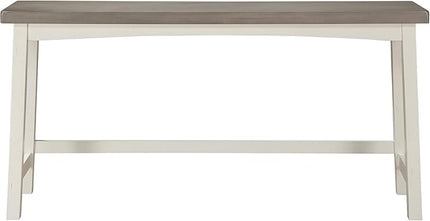 Lexicon Bar Table Set for 3, Small Kitchen table set Kitchen Island Table with 3 Saddle Bar Stools, 4 Piece Dining Table Set for Breakfast Nook, Living Room, Apartment, Counter Height, White/Coffee - LeafyLoom
