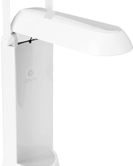 OttLite Folding Task Lamp, White – Multi-Position Shade, Fold-Up Design, Portable Handle, Low Heat & Low Glare Illumination, Fits on Desks & Workstations - LeafyLoom