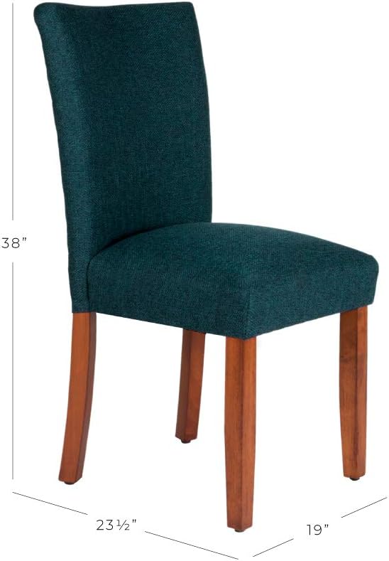 HomePop Parsons Classic Upholstered Accent Dining Chair, Set of 2, Navy - LeafyLoom