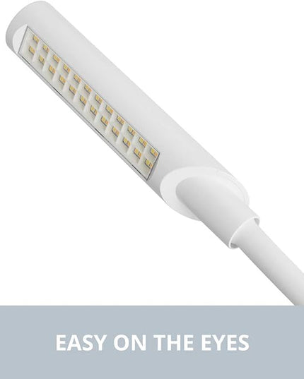 Reliable UberLight Flex 3100TL Task Light – LED Portable Desk Light with Clamp, USB Connection, 26.5” Flexible Gooseneck, 270° Rotational Head, 9 Light Settings, and up to 60,000 Hours of Use (White) - LeafyLoom