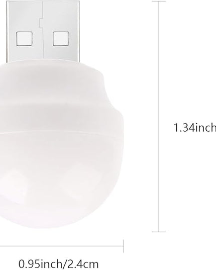 USB Night Light, LED Mini Light Bulb, Plug in Night Light, Flexible Ambient Light, USB Light Bulb for Bedroom, Bathroom, Hallway，Emergency Lighting, Car USB Light (8 Pack,White) - LeafyLoom