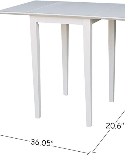 International Concepts Small Dropleaf Dining Table, White - LeafyLoom