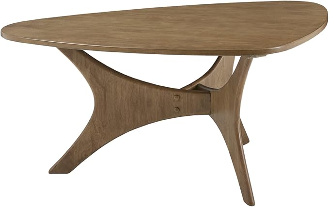 INK+IVY Blaze Triangle Wood Coffee Table Plywood with Wood Veneer Legs, Mid-Century Modern, Easy Assembly, Accent Furniture For Living Room, Minimalist Décor, Light Brown - LeafyLoom