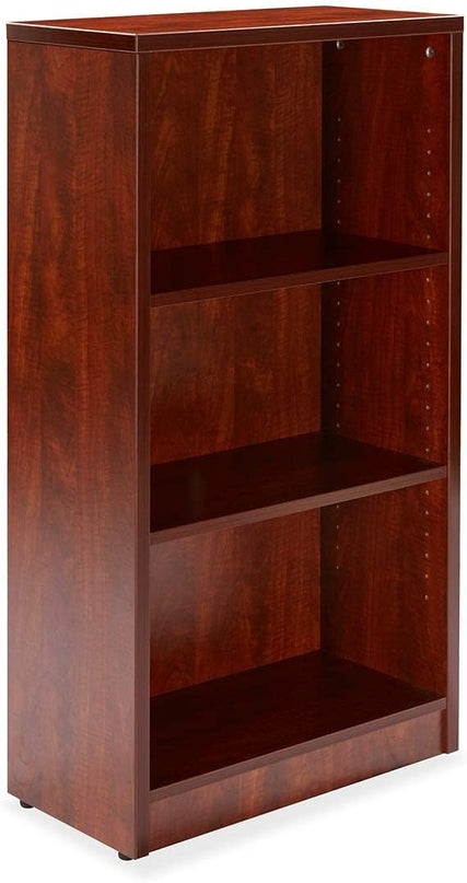 Sunon 3 Shelf Wood Bookcase Freestanding Display Shelf Adjustable Layers Bookshelf for Home Office Library Small Narrow Space (Cherry, 3-Layers) - LeafyLoom