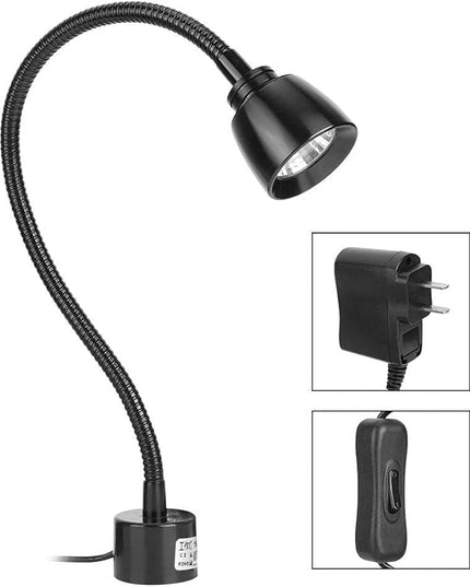 CHICIRIS 7W LED Machine Tool Lamp, Metal LED Working Light with Magnetic Base, Flexible Gooseneck Work Lamp, for Reading Lamp, Headboard CNC Punching Machine US Plug - LeafyLoom