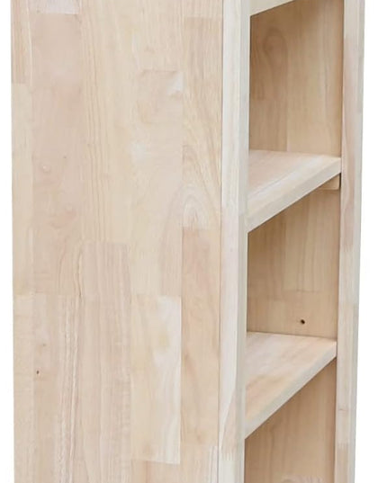 IC International Concepts Shaker Bookcase, 48-Inch Height, Durable Solid Wood Construction, 5 Adjustable Shelves, Home Office Furniture - Unfinished - LeafyLoom