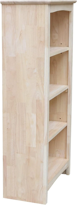 IC International Concepts Shaker Bookcase, 48-Inch Height, Durable Solid Wood Construction, 5 Adjustable Shelves, Home Office Furniture - Unfinished - LeafyLoom