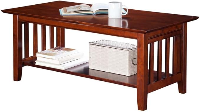 Atlantic Furniture AH15204 Mission Coffee Table, Walnut - LeafyLoom