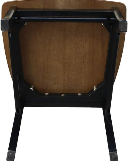 International Concepts X- Back Chair with Solid Wood Seat, Black/Cherry - LeafyLoom