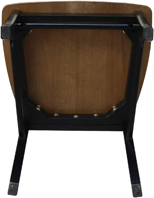 International Concepts X- Back Chair with Solid Wood Seat, Black/Cherry - LeafyLoom