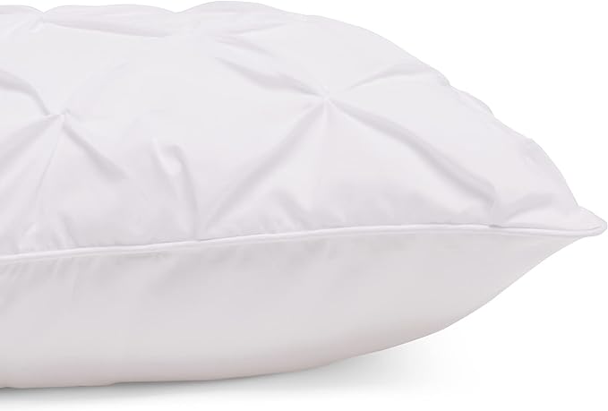 Amazon Basics All-Season Down-Alternative 2 Piece Comforter Bedding Set, Twin/TwinXL, Bright White, Pinch Pleat With Piped Edges - LeafyLoom