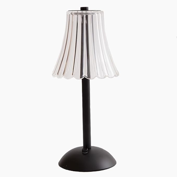 Cordless Table Lamps for Home,Table,Dining Room, Gold Rechargeable Lamps, USB Charge 12'' Tall LED Brass Portable Outdoor Indoor Table Lamp with Built-in Dimmer (Black-White) - LeafyLoom