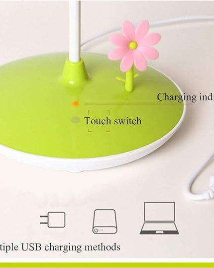Cute Bumblebee LED Desk Lamp Touch Control Dimming 3 Brightness and 360°Flexible Gooseneck Eye-Care USB Rechargeable Lamp for Teens - LeafyLoom