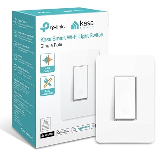 Kasa Matter Smart Light Switch: Voice Control w/Siri, Alexa & Google Assistant | UL Certified | Timer & Schedule | Easy Guided Install | Neutral Wire Required | Single Pole | 2.4GHz Wi-Fi | KS205 KasaSmartbyTP-Link