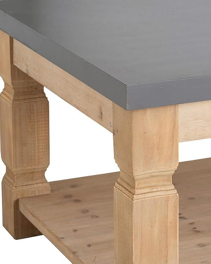 NicBex Coffee Table Wooden Coffee Table with Storage Rectangle Center Tables with Bottom Shelf Dining Table for Living Room, Dining Room, Office, and Bedroom,47.8" W, Brown+Gray - LeafyLoom