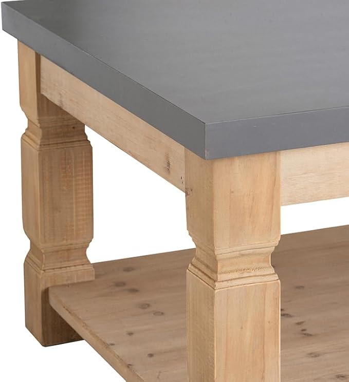 NicBex Coffee Table Wooden Coffee Table with Storage Rectangle Center Tables with Bottom Shelf Dining Table for Living Room, Dining Room, Office, and Bedroom,47.8" W, Brown+Gray - LeafyLoom
