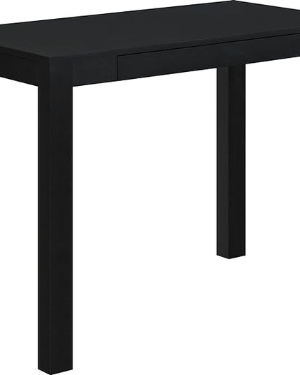 Ameriwood Home Parsons Computer Desk with Drawer, Black - LeafyLoom