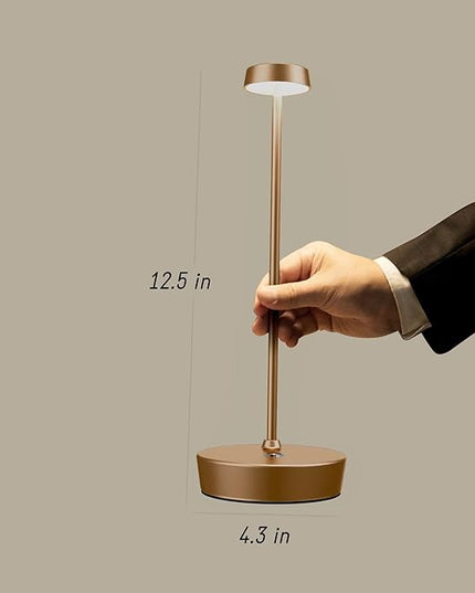 Rechargeable Table Lamp Cordless Battery Operated LED Light 5000mAh 3-level Brightness Portable Desk Lamps Waterproof Touch Control Indoor Outdoor Use for Patio Home Restaurant (Brown) - LeafyLoom