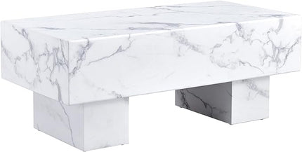 NicBex 43.3Inch Rectangular Dining Table,Minimalist Kitchen Table with White Patterns Tabletop for 4 to 6,Leisure Coffee Table for Kitchen,Small Space,Apartments and Living Room,Space-Saving,White - LeafyLoom