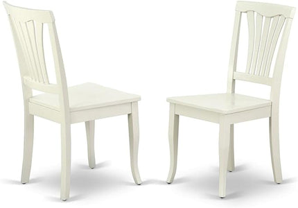 East West Furniture ANAV3-LWH-W 3 Piece Set for Small Spaces Contains a Round Table with Pedestal and 2 Kitchen Dining Chairs, 36x36 Inch - LeafyLoom