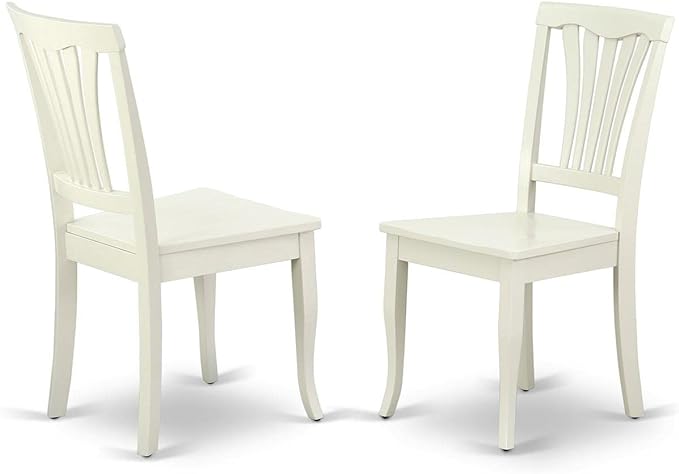 East West Furniture ANAV3-LWH-W 3 Piece Set for Small Spaces Contains a Round Table with Pedestal and 2 Kitchen Dining Chairs, 36x36 Inch - LeafyLoom