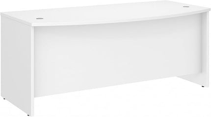 Bush Business Furniture Studio C Bow Front Desk, Computer Table for Home or Professional Office, 72W x 36D, White - LeafyLoom