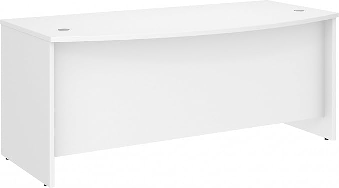 Bush Business Furniture Studio C Bow Front Desk, Computer Table for Home or Professional Office, 72W x 36D, White - LeafyLoom