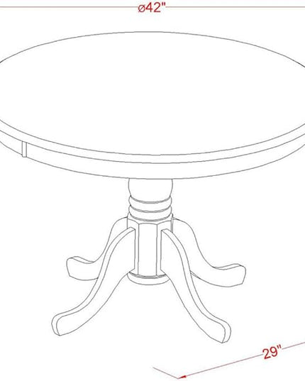 East West Furniture HLML3-MAH-LC 3 Piece Dining Table Set for Small Spaces Contains a Round Dining Room Table with Pedestal and 2 Faux Leather Upholstered Chairs, 42x42 Inch, Mahogany - LeafyLoom