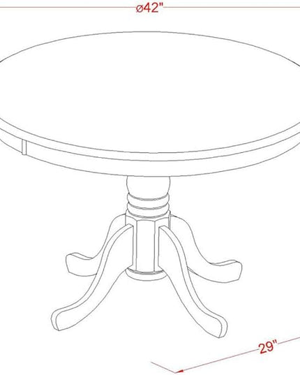 East West Furniture HLNO5-MAH-C 5 Piece Kitchen Table & Chairs Set Includes a Round Dining Room Table with Pedestal and 4 Linen Fabric Upholstered Dining Chairs, 42x42 Inch, Mahogany - LeafyLoom