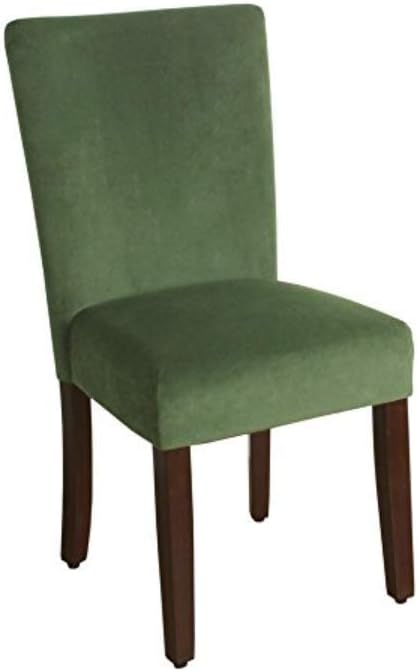 HomePop Parsons Classic Upholstered Accent Dining Chair, Set of 2, Dark Green Velvet - LeafyLoom