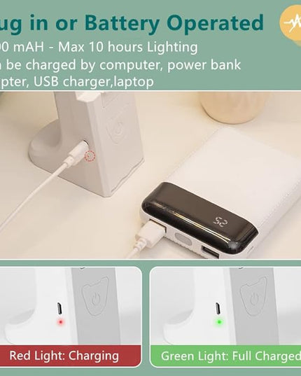 LED Double Head Desk Lamp for Home Office,Portable Small Desk Lamp with Large Lighting Range, Battery Operated Rechargeable Desk Light for Kids, Reading,Studying,Home,Office,Dormitory,Blue - LeafyLoom