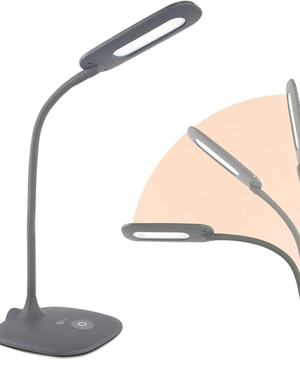 OttLite LED Soft Touch Desk Lamp - 3 Brightness Settings with Energy Efficient Natural Daylight LEDs - Adjustable Flexible Neck & Touch Controls for Tabletops, Home Office, Computer Desk, & Dorms - LeafyLoom