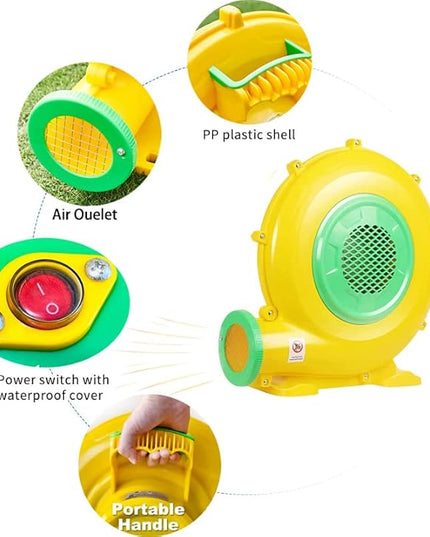 Air Blower 950 Watts with 4M Wire, 2600Pa Pump Fan Commercial Inflatable Bounce House Blower, Used for Inflatable Bouncy Castle and Jump Slides (950W,1.25HP) - LeafyLoom