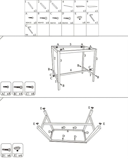 Kitchen Table, Heavy Duty Metal Frame, Industrial Style, for Living, Dining Room, Rustic Brown. - LeafyLoom