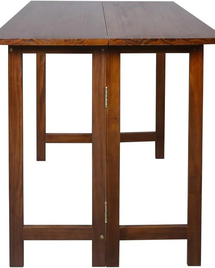 Casual Home Solid Wood Folding Convertible Dining Console Table, 40" W x 28" D x 30" H, Warm Brown - LeafyLoom