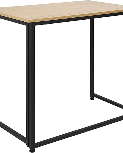 Leopard Outdoor Products Folding Computer Desk for Small Spaces, Space-Saving Home Office Desk, Foldable Computer Table, Laptop Table, Writing Desk, Compact Study Reading Table (Black/Nordic Walnut) - LeafyLoom