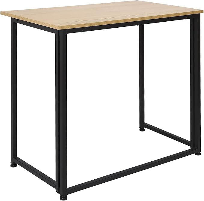 Leopard Outdoor Products Folding Computer Desk for Small Spaces, Space-Saving Home Office Desk, Foldable Computer Table, Laptop Table, Writing Desk, Compact Study Reading Table (Black/Nordic Walnut) - LeafyLoom